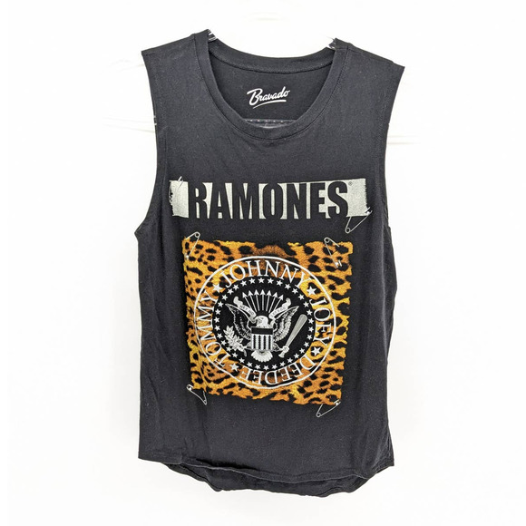 Bravado Tops - Bravado Black Ramones Animal Print Muscle Tee Medium
